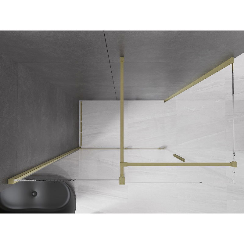 Mexen Velar sliding shower cabin 160 x 80 cm, transparent, brushed gold - 871-160-080-01-55