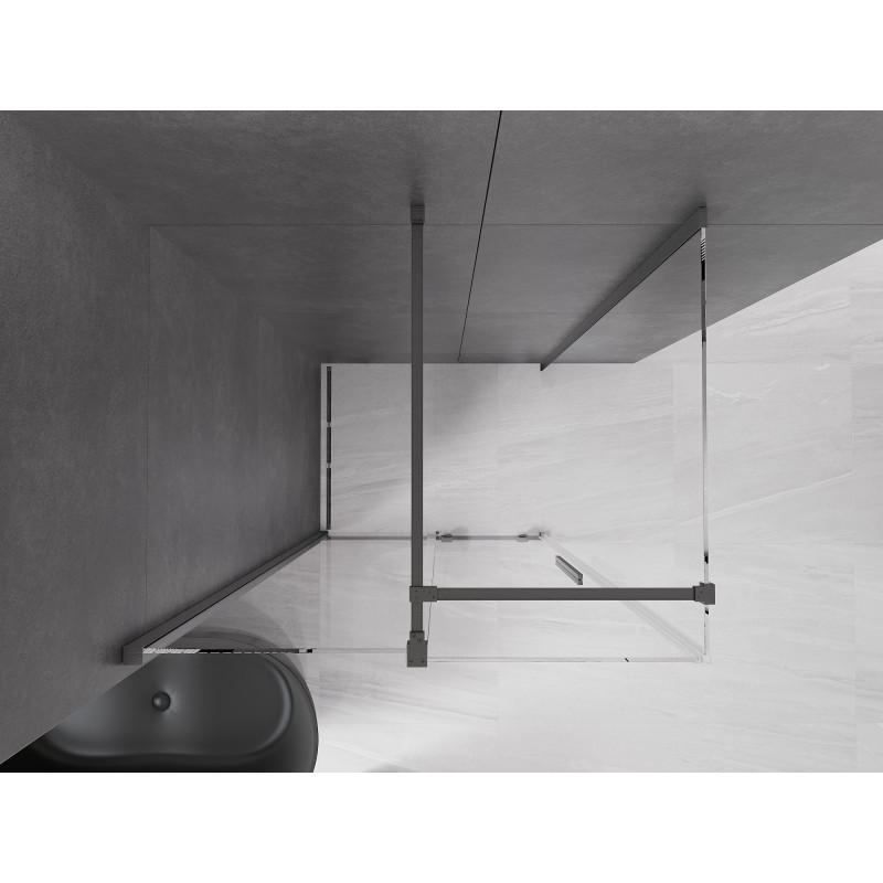 Mexen Velar kabina prysznicowa rozsuwana 90 x 80 cm, transparent, gun gray szczotkowany - 871-090-080-01-66