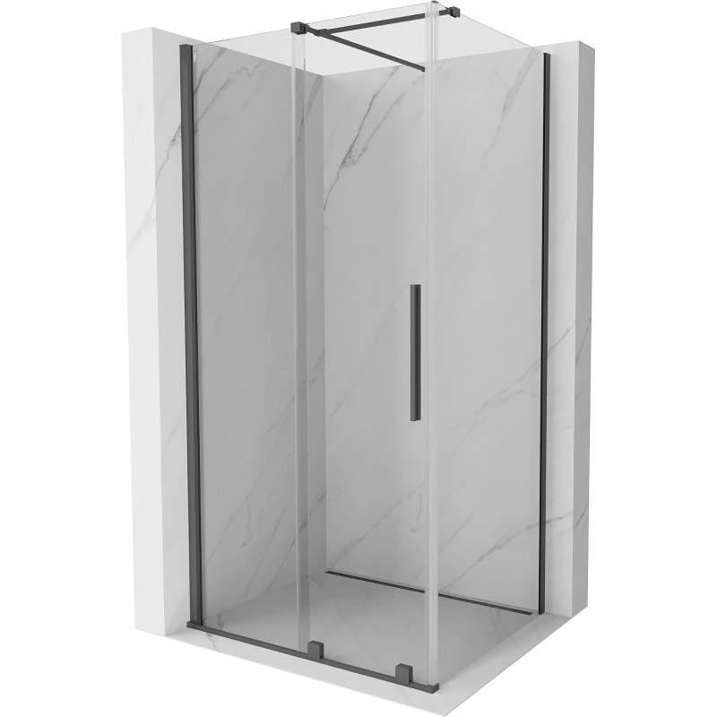 Mexen Velar kabina prysznicowa rozsuwana 90 x 100 cm, transparent, gun gray szczotkowany - 871-090-100-01-66