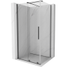 Mexen Velar Duschkabine zum Schieben 100 x 80 cm, transparent, gebürstet gun gray - 871-100-080-01-66