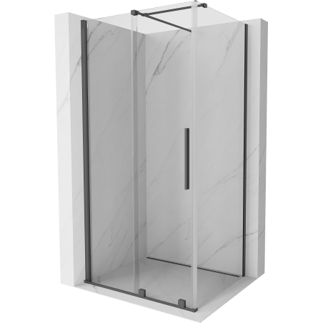 Mexen Velar Schiebeduschkabine 120 x 110 cm, transparent, gebürstet gun gray - 871-120-110-01-66