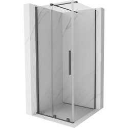 Mexen Velar kabina prysznicowa rozsuwana 100 x 100 cm, transparent, gun gray szczotkowany - 871-100-100-01-66