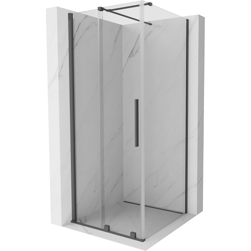 Mexen Velar cabine de duche de correr 110 x 110 cm, transparente, cinzento escovado - 871-110-110-01-66