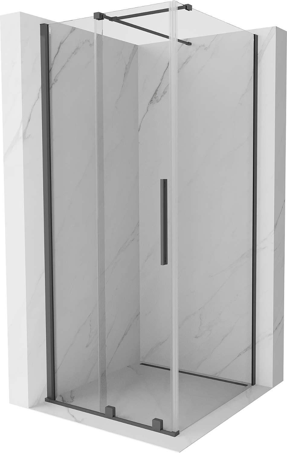 Mexen Velar kabina prysznicowa rozsuwana 110 x 110 cm, transparent, gun gray szczotkowany - 871-110-110-01-66