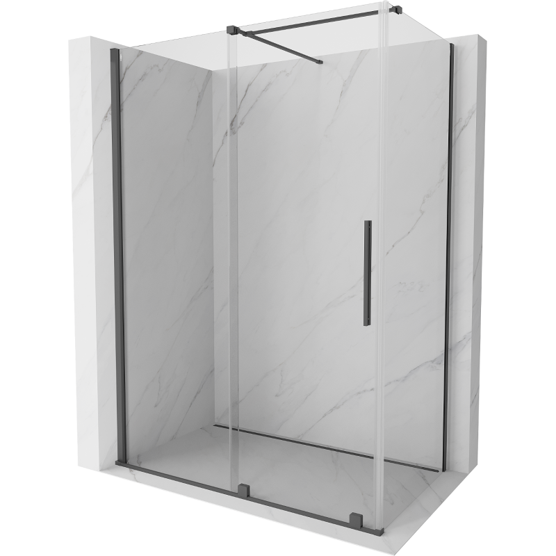Mexen Velar kabina prysznicowa rozsuwana 150 x 85 cm, transparent, gun gray szczotkowany - 871-150-085-01-66