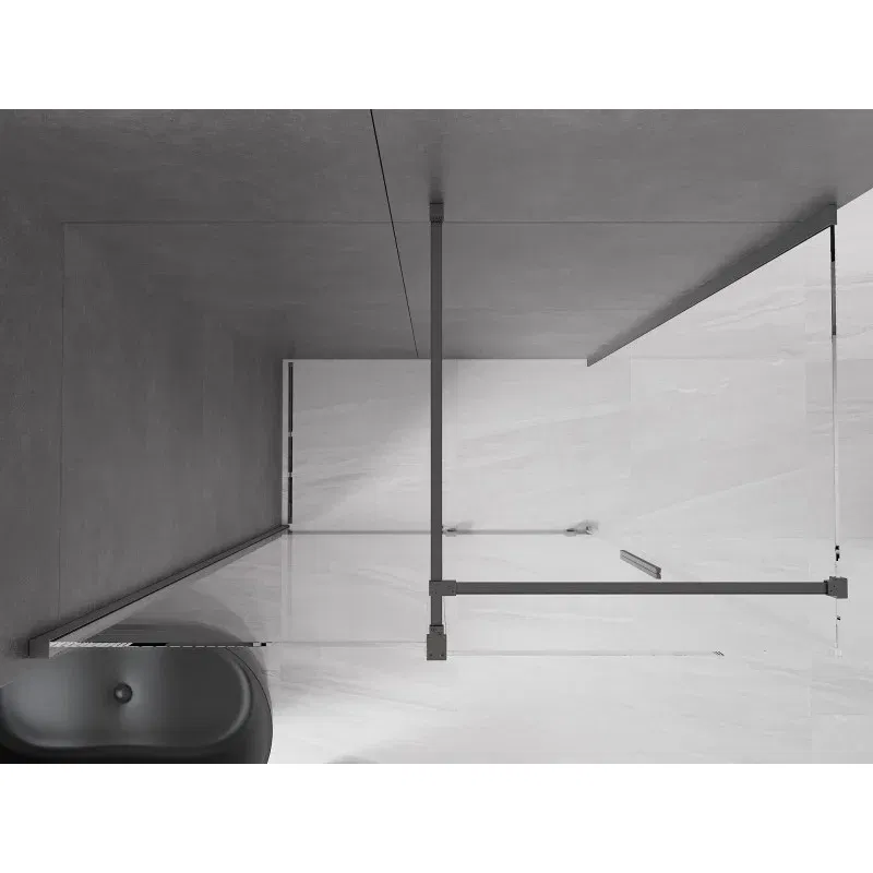 Mexen Velar Schiebeduschkabine 160 x 70 cm, transparent, gebürstet gun gray - 871-160-070-01-66