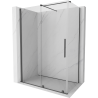 Mexen Velar cabina de ducha corredera 160 x 90 cm, transparente, gris arma cepillado - 871-160-090-01-66