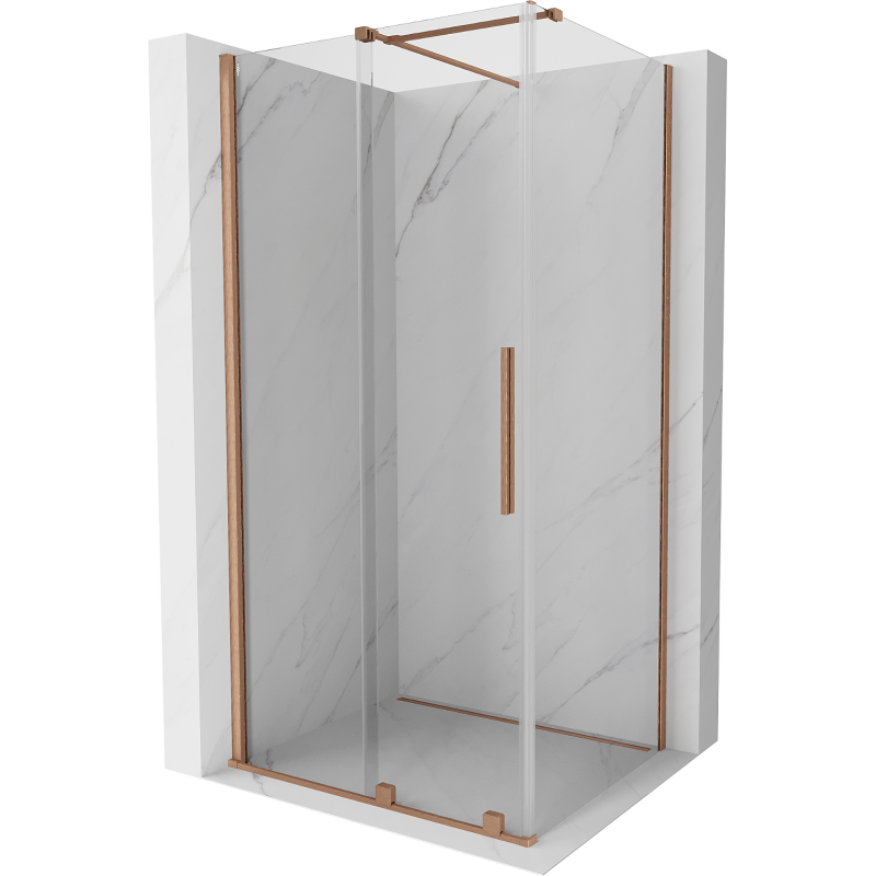 Mexen Velar kabina prysznicowa rozsuwana 90 x 110 cm, transparent, miedź szczotkowana - 871-090-110-01-65