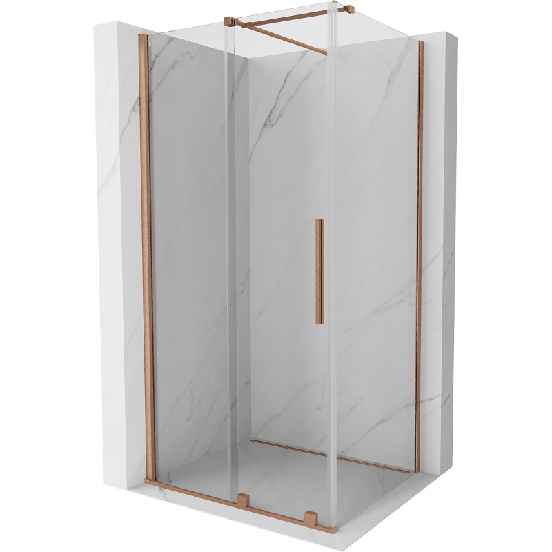 Mexen Velar cabine de duche deslizante 100 x 85 cm, transparente, cobre escovado - 871-100-085-01-65
