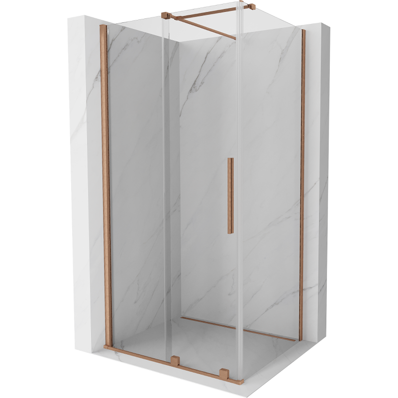 Mexen Velar kabina prysznicowa rozsuwana 100 x 90 cm, transparent, miedź szczotkowana - 871-100-090-01-65