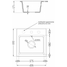 Mexen Milo granieten gootsteen 1-komor 435 x 410 mm, grijs, sifon chroom - 6505441000-71