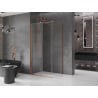 Mexen Velar sliding shower cabin 110 x 85 cm, transparent, brushed copper - 871-110-085-01-65