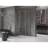 Mexen Velar klizna tuš kabina 110 x 85 cm, prozirna, brušeni bakar - 871-110-085-01-65