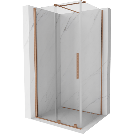 Mexen Velar kabina prysznicowa rozsuwana 120 x 75 cm, transparent, miedź szczotkowana - 871-120-075-01-65