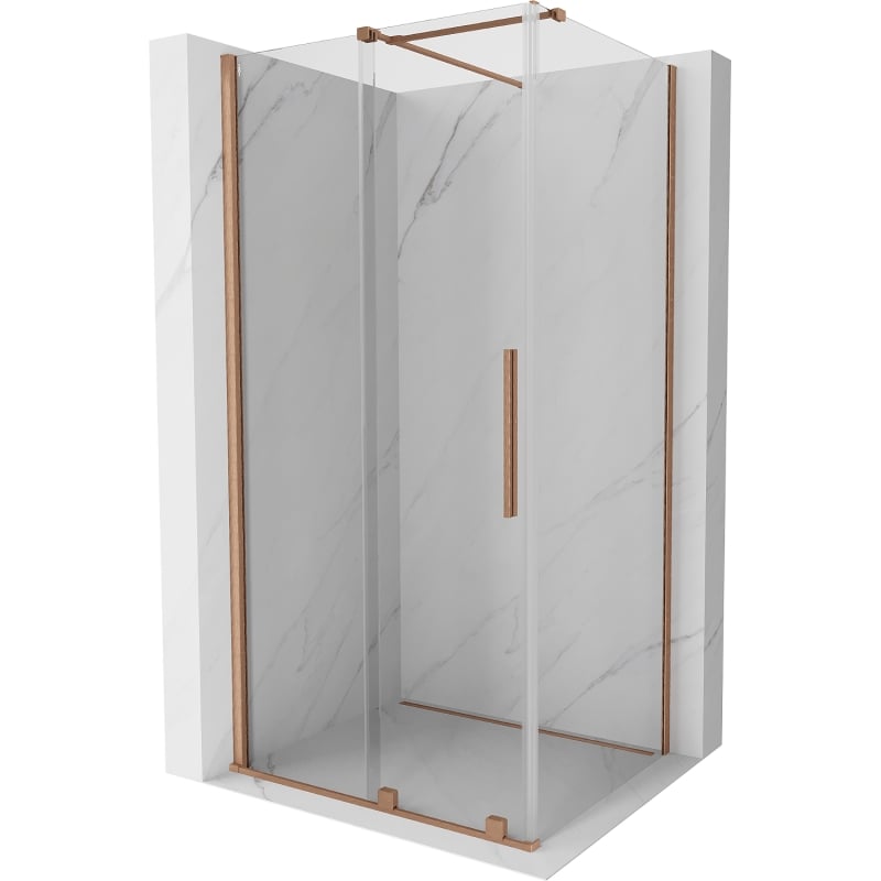 Mexen Velar schiebetür-duschkabine 120 x 80 cm, transparent, gebürstetes Kupfer - 871-120-080-01-65