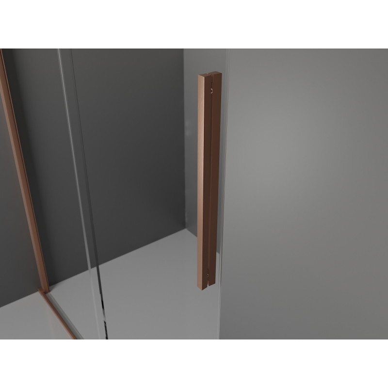 Mexen Velar klizna tuš kabina 120 x 90 cm, prozirna, brušena mjed - 871-120-090-01-65