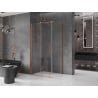Mexen Velar cabine de douche coulissante 130 x 80 cm, transparent, cuivre brossé - 871-130-080-01-65
