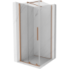 Mexen Velar sliding shower cabin 100 x 100 cm, transparent, brushed copper - 871-100-100-01-65