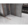 Mexen Velar klizna za tuš koja se razvlači 100 x 100 cm, prozirna, brušeni bakar - 871-100-100-01-65