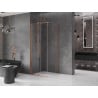Mexen Velar klizna za tuš koja se razvlači 100 x 100 cm, prozirna, brušeni bakar - 871-100-100-01-65