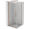 Mexen Velar schuifbare douchecabine 110 x 110 cm, transparant, geborsteld koper - 871-110-110-01-65