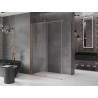 Mexen Velar sliding shower cabin 140 x 75 cm, transparent, brushed copper - 871-140-075-01-65