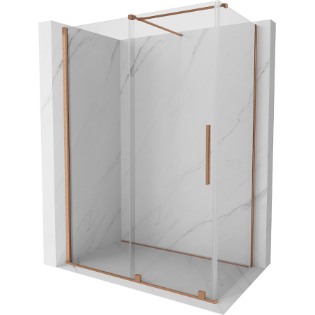 Mexen Velar klizna tuš kabina klizna 140 x 85 cm, prozirna, brušeni bakar - 871-140-085-01-65