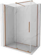 Mexen Velar sliding shower enclosure 140 x 85 cm, transparent, brushed copper - 871-140-085-01-65