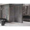 Mexen Velar klizna tuš kabina klizna 140 x 85 cm, prozirna, brušeni bakar - 871-140-085-01-65