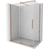 Mexen Velar sliding shower enclosure 150 x 70 cm, transparent, brushed copper - 871-150-070-01-65