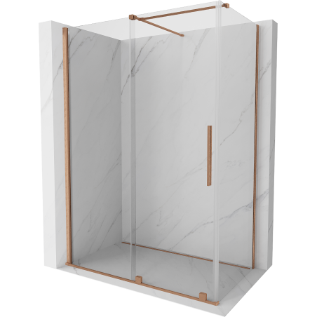 Mexen Velar sliding shower cabin 150 x 80 cm, transparent, brushed copper - 871-150-080-01-65