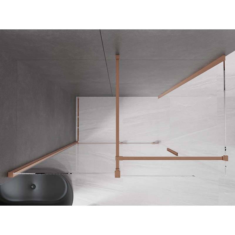Mexen Velar liukuovi suihkukaappi 150 x 80 cm, kirkas, harjattu kupari - 871-150-080-01-65