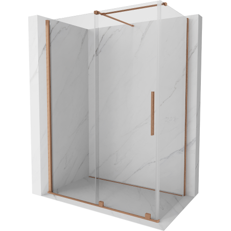 Mexen Velar kabina prysznicowa rozsuwana 150 x 85 cm, transparent, miedź szczotkowana - 871-150-085-01-65