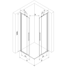 Mexen Velar Duo cabine de douche coulissante 80 x 80 cm, transparent, chrome - 871-080-080-02-01