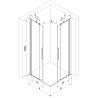 Mexen Velar Duo cabine de douche coulissante 90 x 90 cm, transparent, chrome - 871-090-090-02-01