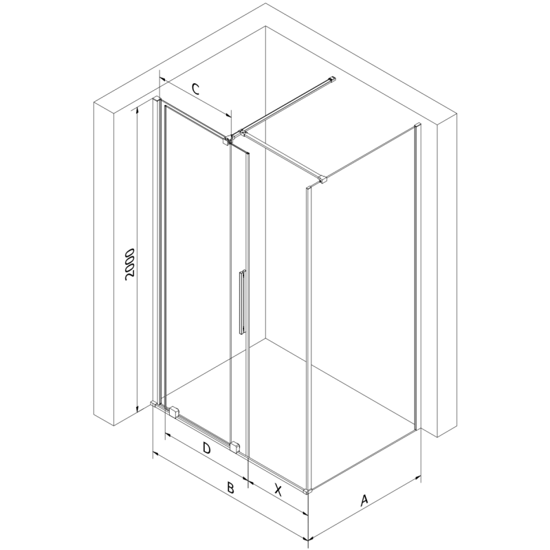 Mexen Velar cabine de douche coulissante 150 x 80 cm, transparent, or - 871-150-080-01-50