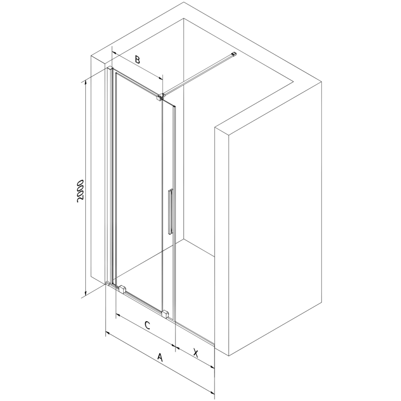 Mexen Velar porta de chuveiro deslizante 100 cm, transparente, dourada - 871-100-000-01-50