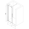 Mexen Velar lükand dušiuks 90 cm, läbipaistev, kroom - 871-090-000-01-01