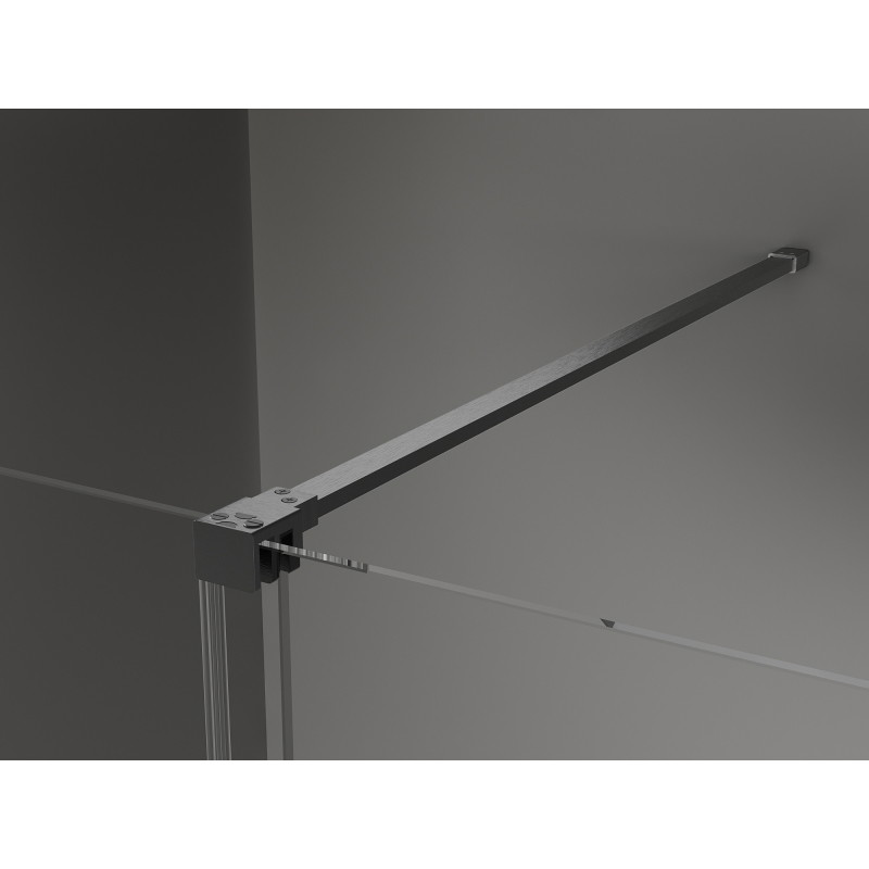Mexen Velar klizna kabina na pomična vrata 140 x 75 cm, prozirna, gun gray četkana - 871-140-075-01-66