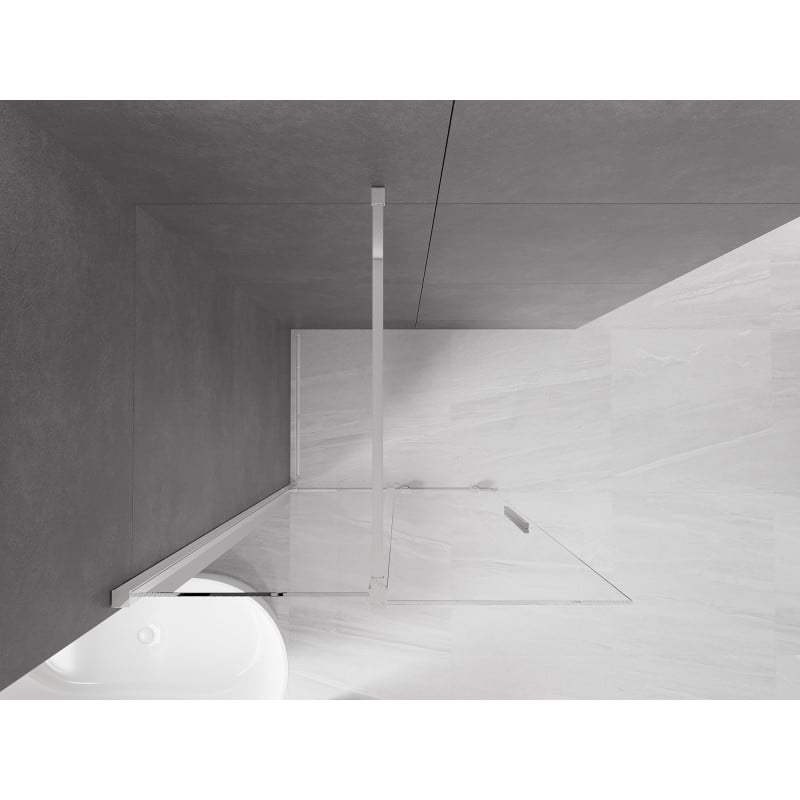 Mexen Velar ścianka prysznicowa rozsuwana Walk-in 70 x 200 cm, transparent 8 mm, chrom - 871-070-000-03-01