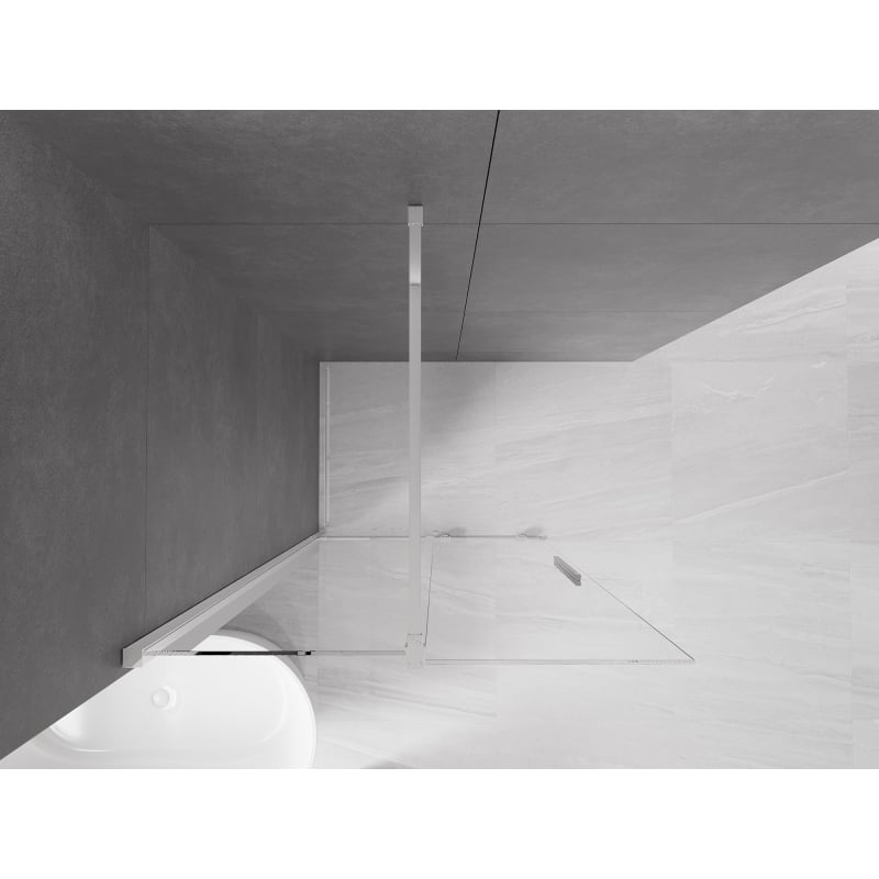 Mexen Velar paroi de douche coulissante Walk-in 75 x 200 cm, transparent 8 mm, chrom - 871-075-000-03-01
