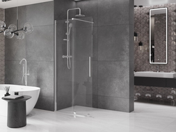 Mexen Velar paroi de douche coulissante Walk-in 100 x 200 cm, transparent 8 mm, chrome - 871-100-000-03-01