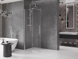 Mexen Velar sliding shower wall Walk-in 120 x 200 cm, transparent 8 mm, chrome - 871-120-000-03-01