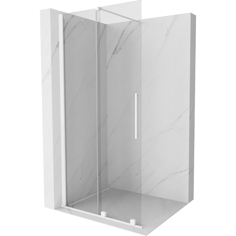 Mexen Velar ścianka prysznicowa rozsuwana Walk-in 80 x 200 cm, transparent 8 mm, biała - 871-080-000-03-20