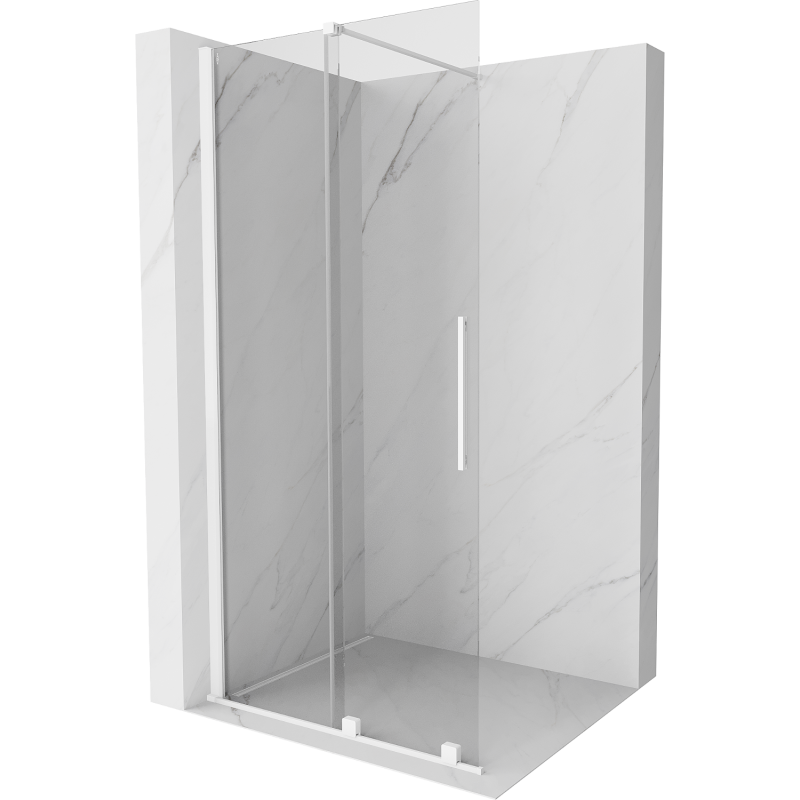 Mexen Velar parede de duche deslizante Walk-in 100 x 200 cm, transparente 8 mm, branca - 871-100-000-03-20
