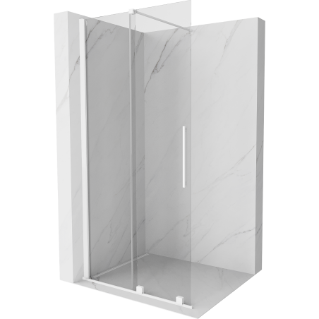 Mexen Velar paroi de douche coulissante Walk-in 120 x 200 cm, transparente 8 mm, blanche - 871-120-000-03-20
