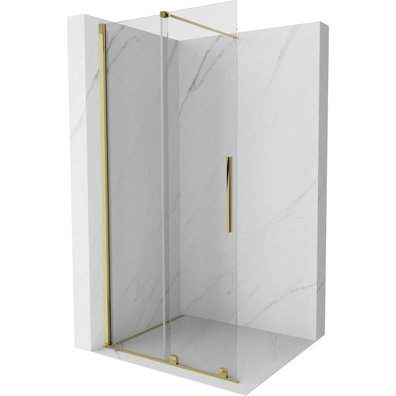 Mexen Velar panel de ducha corredizo Walk-in 80 x 200 cm, transparente 8 mm, dorado - 871-080-000-03-50