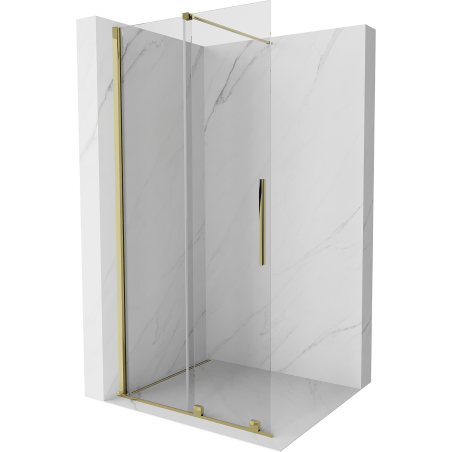 Mexen Velar panel de ducha corredizo Walk-in 80 x 200 cm, transparente 8 mm, dorado - 871-080-000-03-50
