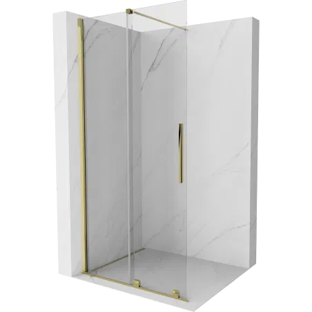 Mexen Velar Sliding Shower Wall Walk-in 80 x 200 cm, Transparent 8 mm, Gold - 871-080-000-03-50