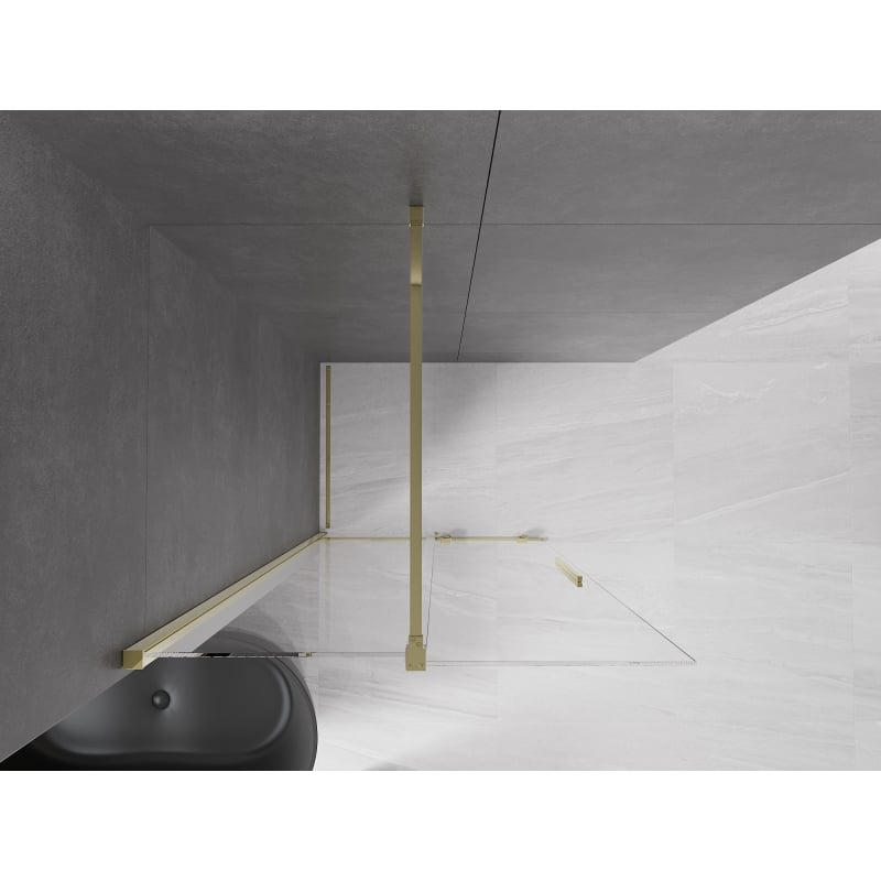 Mexen Velar liuglev dušisein Walk-in 80 x 200 cm, läbipaistev 8 mm, kuldne - 871-080-000-03-50
